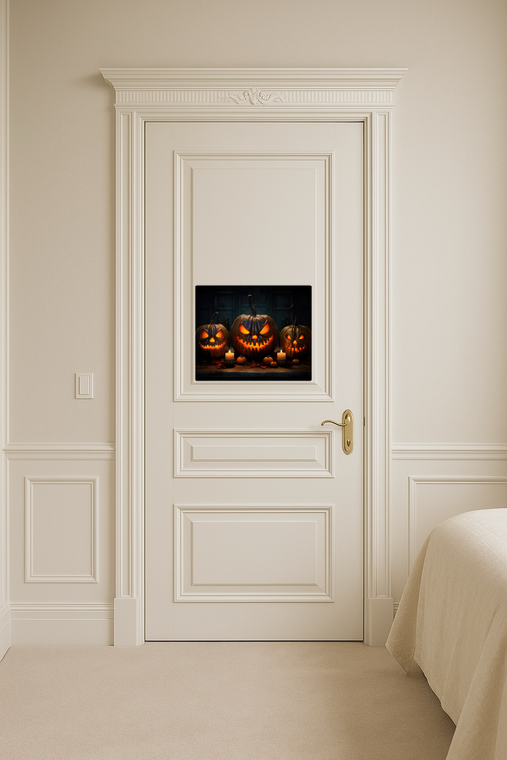 Scary Halloween Carved pumpkins - Large 11x14" Magnetic Wall or Fridge Art | Damage-Free Home & Dorm Décor by UARTWORK