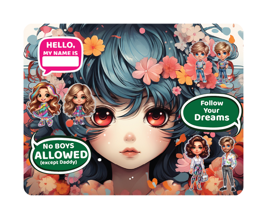 Anime Girl - Magnetic Playset | Large 11x14" | Modern & Whimsical | Montessori STEM Play