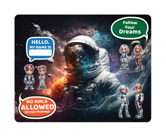 Space Galaxy Astronaut - Magnetic Playset | Large 11x14" | Modern & Whimsical | Montessori STEM Play