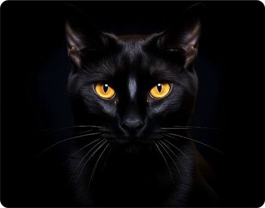 Close-up of a Black Cat with Yellow Eyes - Large 11x14" Magnetic Wall or Fridge Art | Damage-Free Home & Dorm Décor by UARTWORK