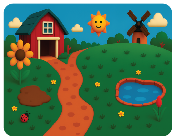 Farm Adventure - Magnetic Playset | Large 11x14" | Modern & Whimsical | Montessori STEM Play