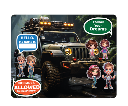 Jeep Adventure - Magnetic Playset | Large 11x14" | Modern & Whimsical | Montessori STEM Play