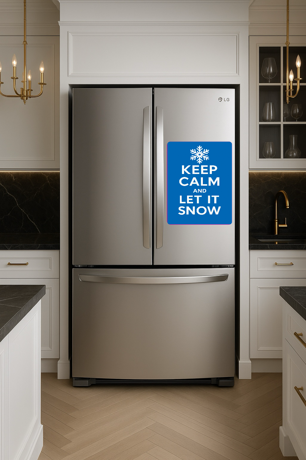 Keep Calm And Let It Snow - Large 11x14" Magnetic Wall or Fridge Art | Damage-Free Home & Dorm Décor by UARTWORK