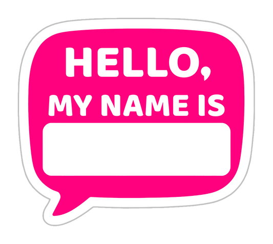 Pink Name Tag Magnet | Large 3"