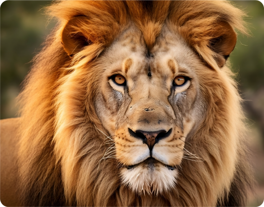 Stunning Close-up of a Lion's Face with Intense Expression - Large 11x14" Magnetic Wall or Fridge Art | Damage-Free Home & Dorm Décor by UARTWORK