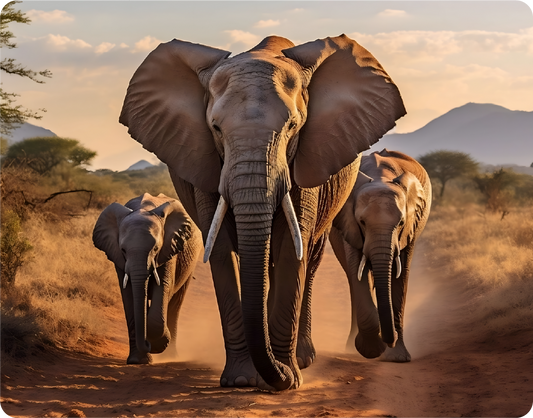 Stunning Image of Elephants Walking in the Wilderness - Large 11x14" Magnetic Wall or Fridge Art | Damage-Free Home & Dorm Décor by UARTWORK