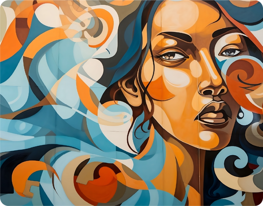 Stunning Image of a Woman with Colorful Abstract Background - Large 11x14" Magnetic Wall or Fridge Art | Damage-Free Home & Dorm Décor by UARTWORK