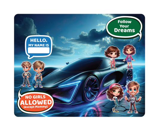 Supper Car - Magnetic Playset | Large 11x14" | Modern & Whimsical | Montessori STEM Play