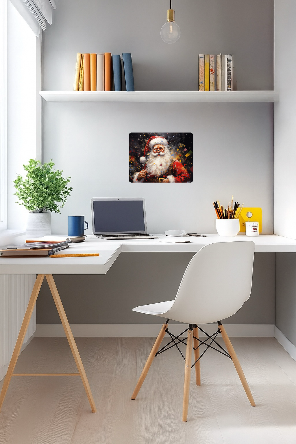 Abstract Santa Claus - Large 11x14" Magnetic Wall or Fridge Art | Damage-Free Home & Dorm Décor by UARTWORK