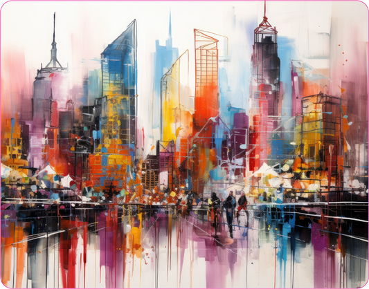 Colorful Painting of New York – Large 11x14" Magnetic Wall or Fridge Art | Damage-Free Home & Dorm Décor by UARTWORK