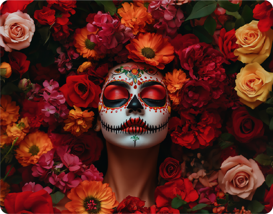 Dia De Los Muertos Flowers - Large 11x14" Magnetic Wall or Fridge Art | Damage-Free Home & Dorm Décor by UARTWORK