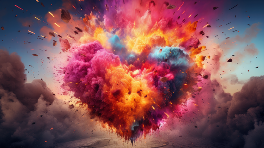 Explosion of Love - Large 11x14" Magnetic Wall or Fridge Art | Damage-Free Home & Dorm Décor by UARTWORK