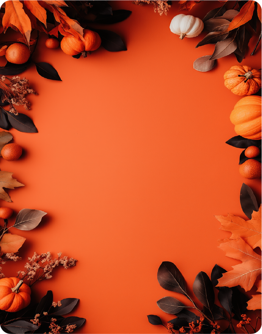 Fall Background with Halloween Pumpkins - Large 11x14" Magnetic Wall or Fridge Art | Damage-Free Home & Dorm Décor by UARTWORK