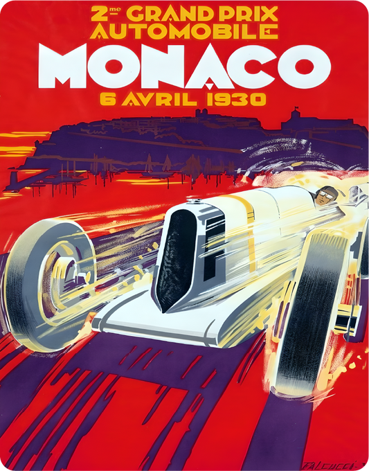 Grand Prix Automobile Monaco – Large 11x14" Magnetic Wall or Fridge Art | Damage-Free Home & Dorm Décor by UARTWORK