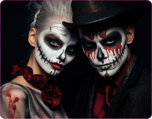 Halloween Couple - Large 11x14" Magnetic Wall or Fridge Art | Damage-Free Home & Dorm Décor by UARTWORK