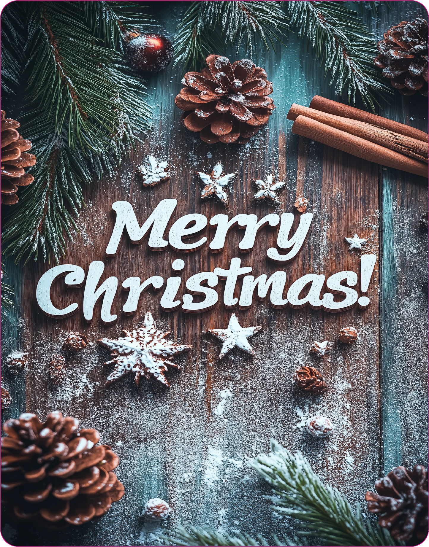 Merry Christmas - Large 11x14" Magnetic Wall or Fridge Art | Damage-Free Home & Dorm Décor by UARTWORK