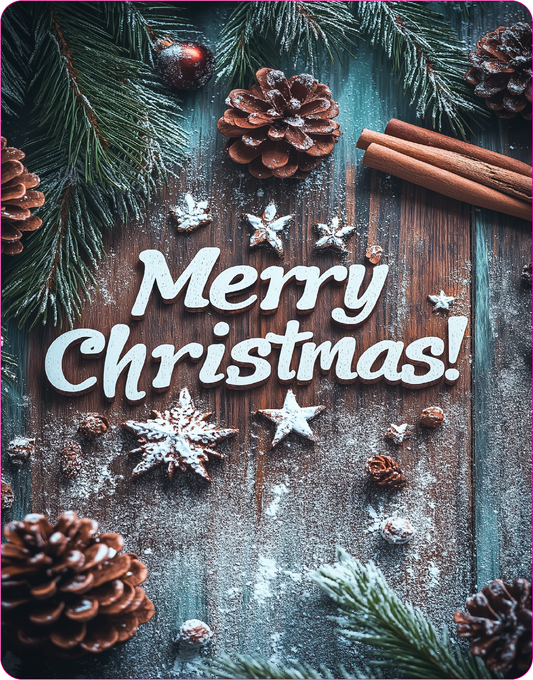 Merry Christmas - Large 11x14" Magnetic Wall or Fridge Art | Damage-Free Home & Dorm Décor by UARTWORK