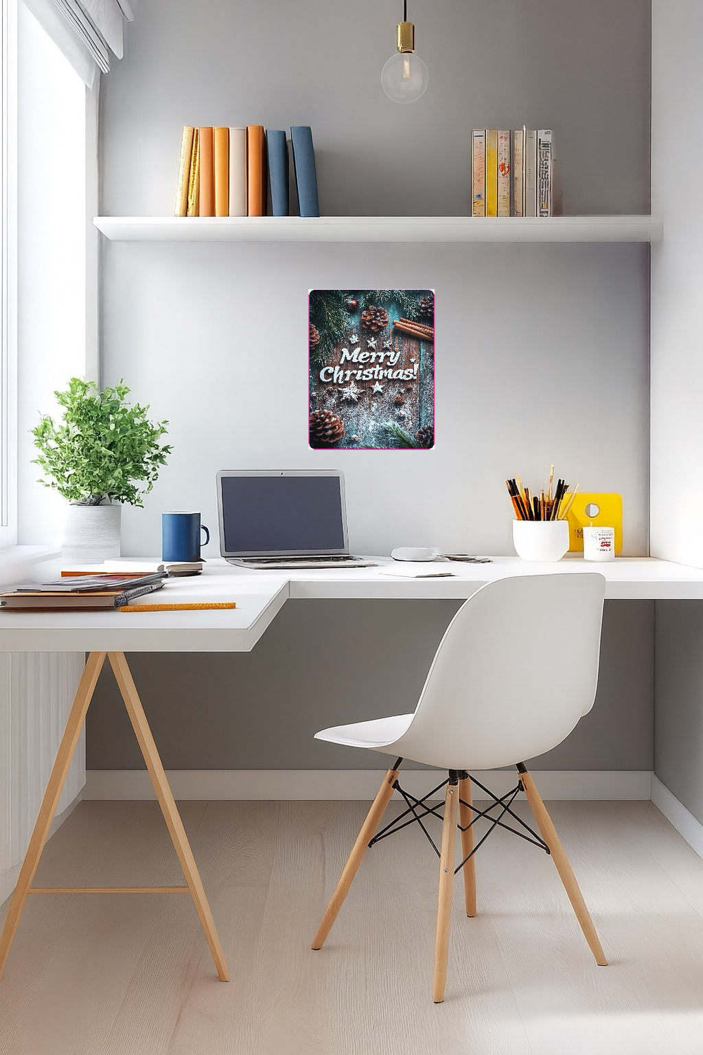 Merry Christmas - Large 11x14" Magnetic Wall or Fridge Art | Damage-Free Home & Dorm Décor by UARTWORK