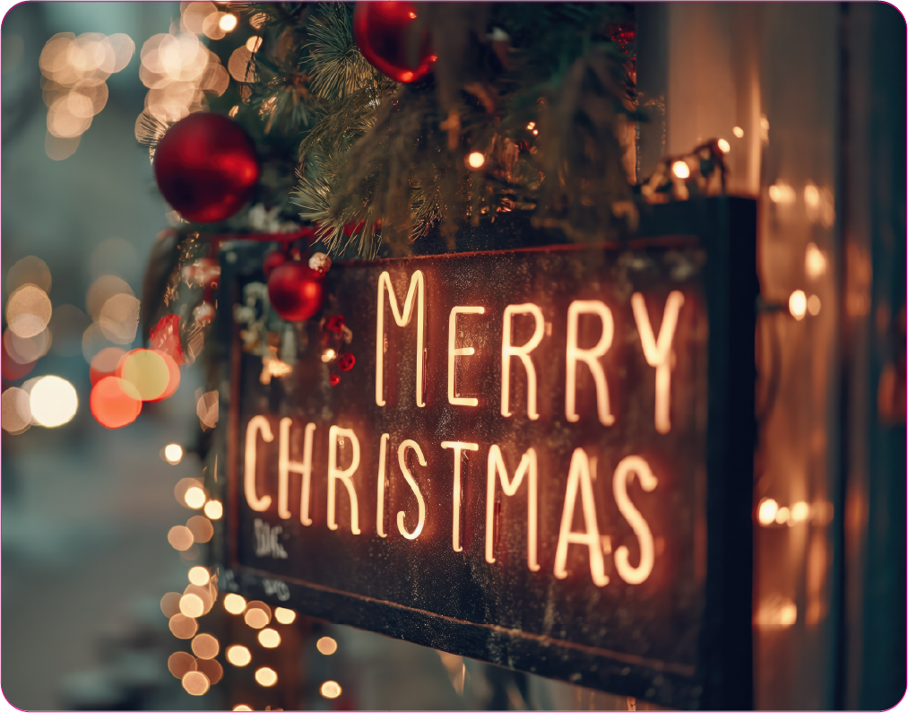 Merry Christmas Neon Sign - Large 11x14" Magnetic Wall or Fridge Art | Damage-Free Home & Dorm Décor by UARTWORK