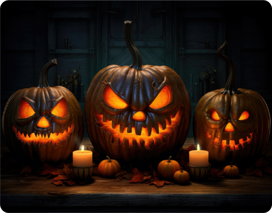 Scary Halloween Carved pumpkins - Large 11x14" Magnetic Wall or Fridge Art | Damage-Free Home & Dorm Décor by UARTWORK